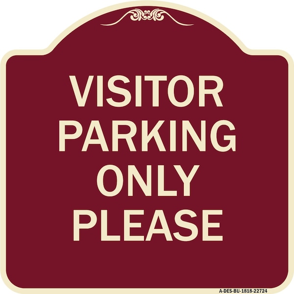 Visitor Parking Visitor Parking Please Heavy-Gauge Aluminum Sign, 18" x 18", BU-1818-22724